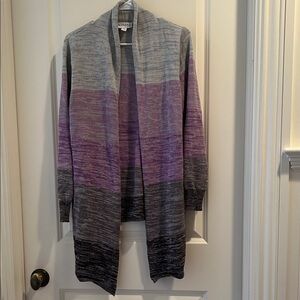 Attitudes by Renee Women Multicolor Heathered Open Knit Cardigan stretchy size M